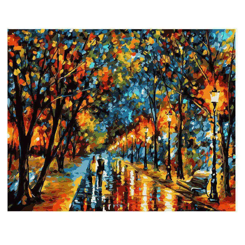scenery painting 7 Картина с изображением парусного корабля по номерам, современный закат, океан, сделай сам, цифровая настенная художественная картина для домашнего декора, пейзаж, картина маслом 40x50 - Цвет: scenery painting 7