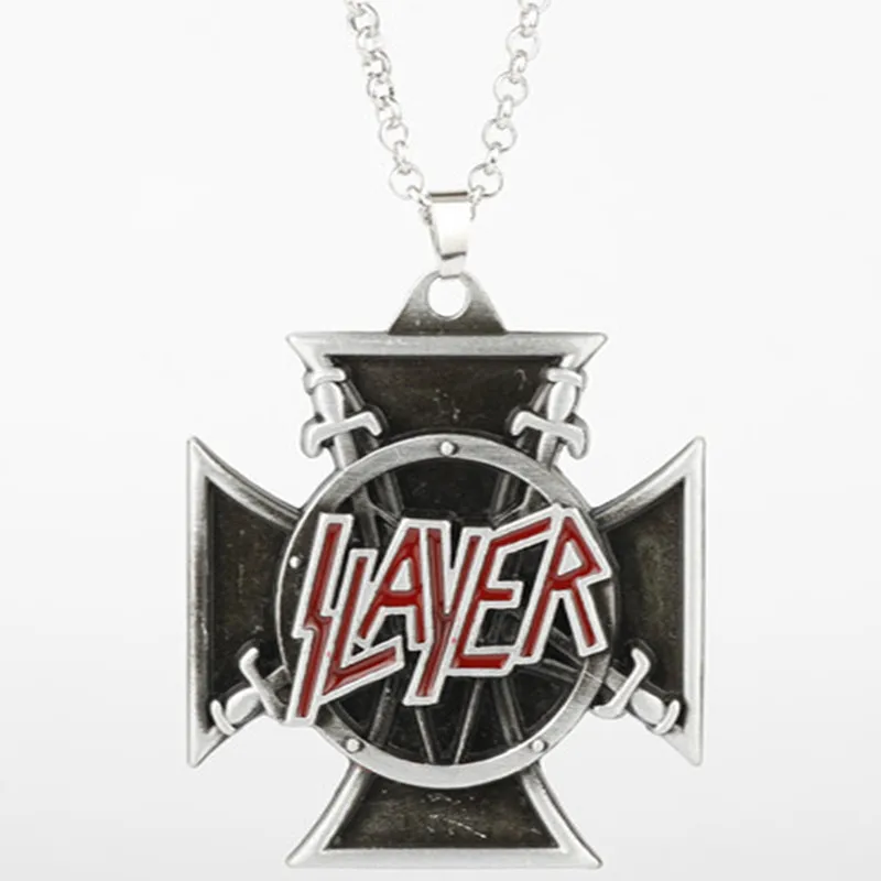 HEYu хип-хоп ювелирные изделия с логотипом Slayer Killer Thrash ожерелье рок группа Slayer кулон ожерелье для женщин и мужчин подарки