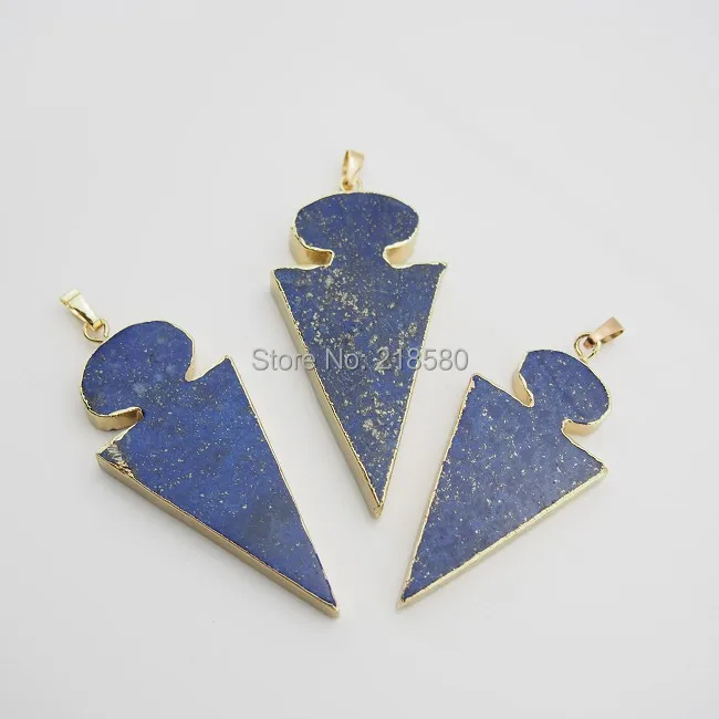 

1PPA02041G Lapis наконечник стрелы из камня, подвеска с золотом