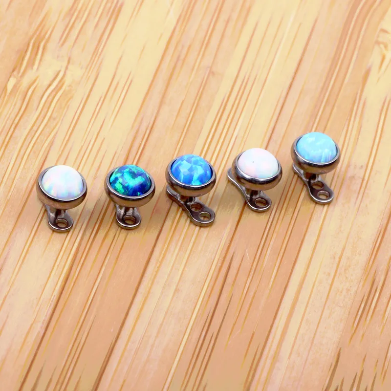 1 шт. титановая сталь Опал Камень микро Кожный Якорь пирсинг кожная база якоря