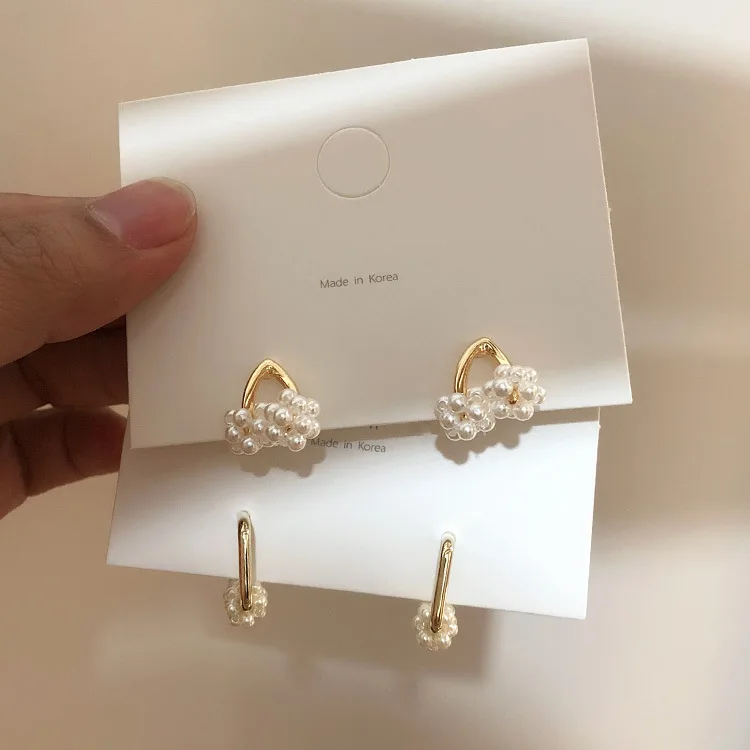 AOMU модные серьги-подвески из серебра S925 пробы с жемчугом и золотыми металлическими полыми подвесками для женщин и девушек, вечерние ювелирные изделия, подарок, аксессуары