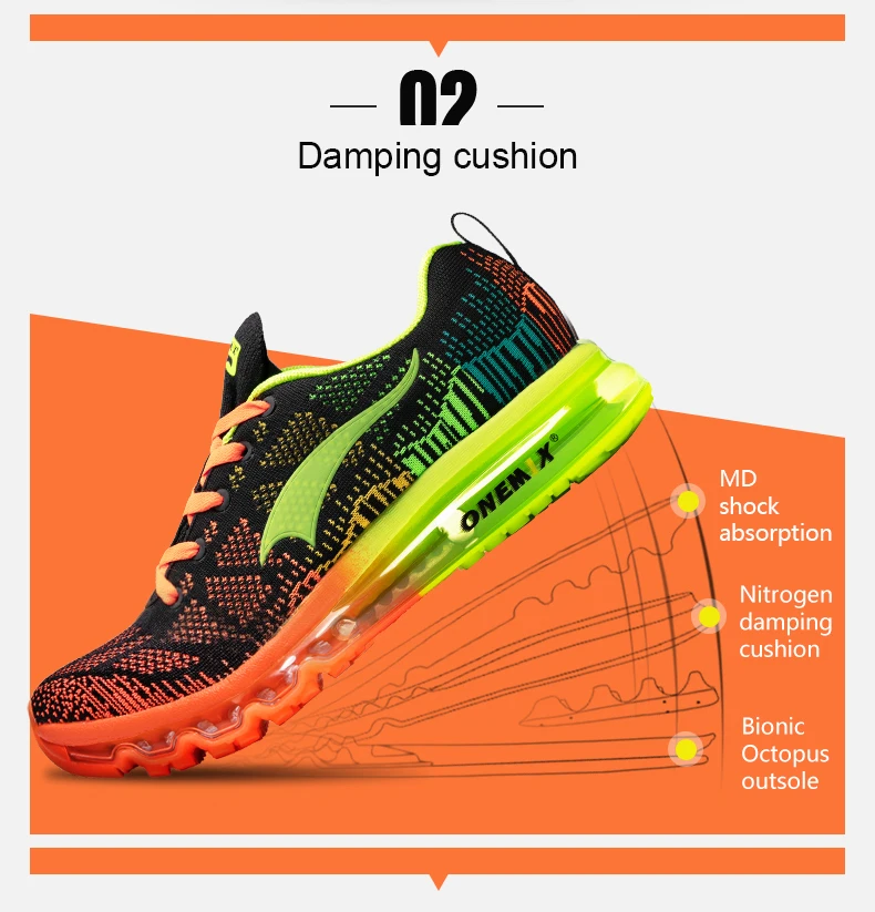 ONEMIX Men's Sport Running Shoes Music Rhythm Men's Sneakers Breathable Mesh Outdoor Athletic Shoe Light Male Shoe Size EU 39-47