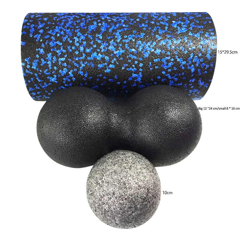 

Massage Foam Roller Blue Fitness Pilates Yoga Column Gym Equipment Massage Ball Peanut ballscombination