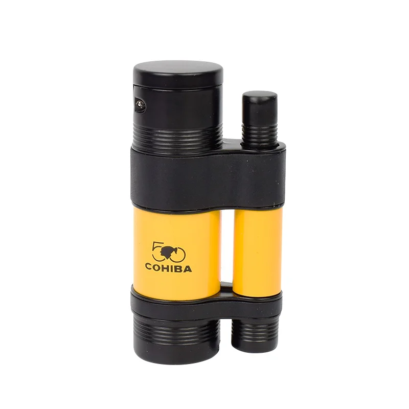 Сигаретная Зажигалка COHIBA три фонарь струйная зажигалка с пламенем газовая