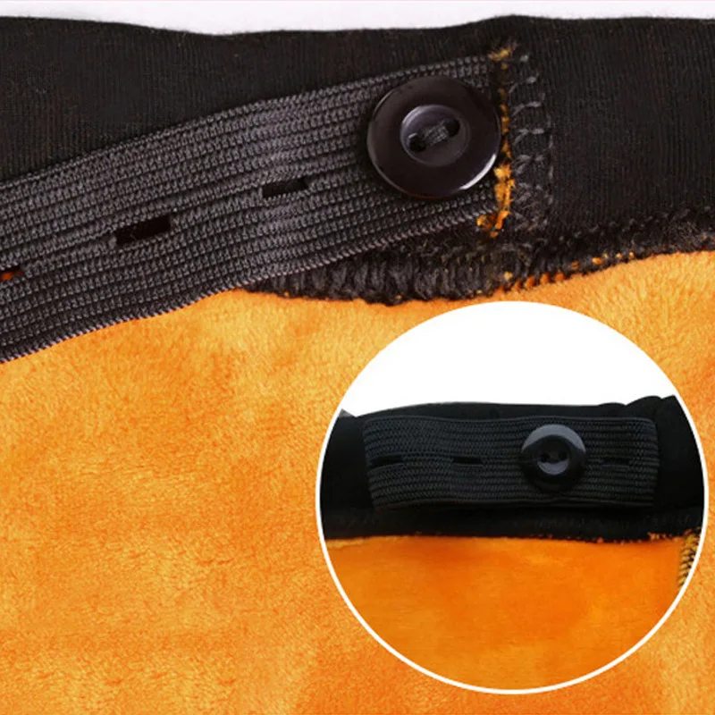 Зимние брюки для беременных из смеси хлопка золотые бархатные черные плотные