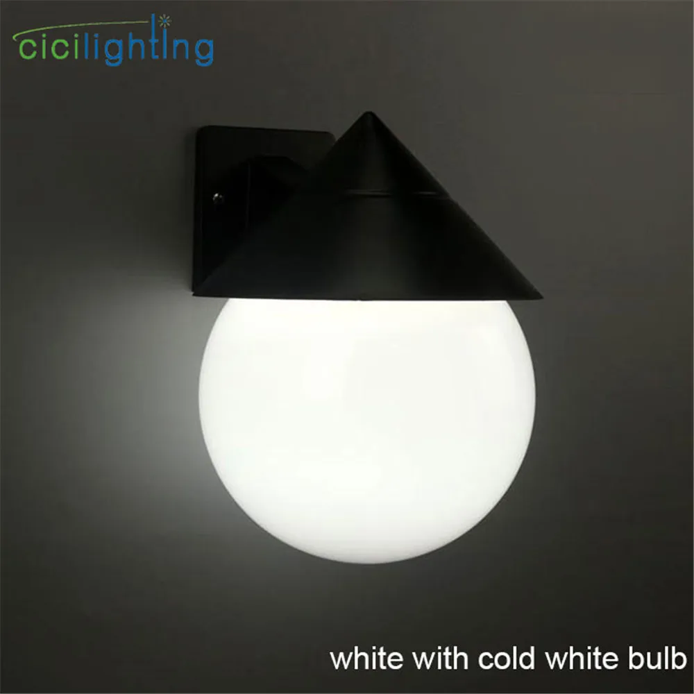 white cold white Открытый сад 7 Вт led крыльцо Настенные светильники IP54 E27 100-240 В белый прозрачный ПВХ водонепроницаемый настенный светильник для коридора балкона лестницы двора - Испускаемый цвет: white cold white