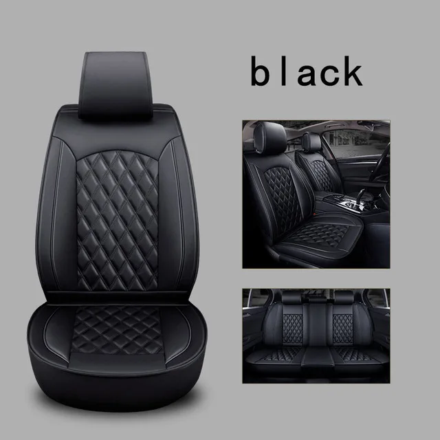 black Передняя+ задняя) Специальный кожаный чехол для Автокресла Подушка для mazda CX-9 cx9 familia premacy dodge caliber caravan jource - Название цвета: black