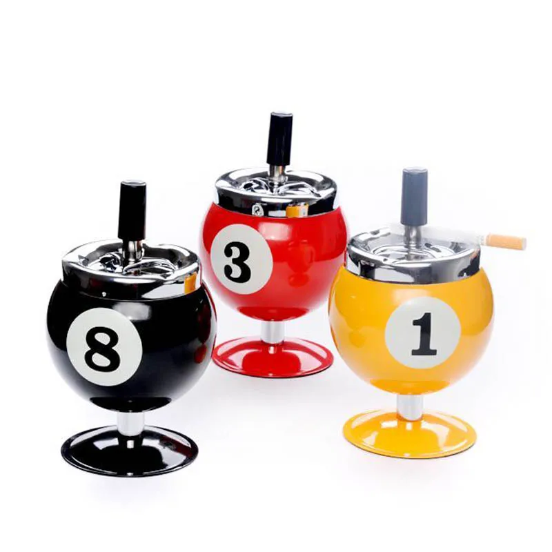 Бесплатная доставка черная дизайнерская пепельница для бильярдного шара 8