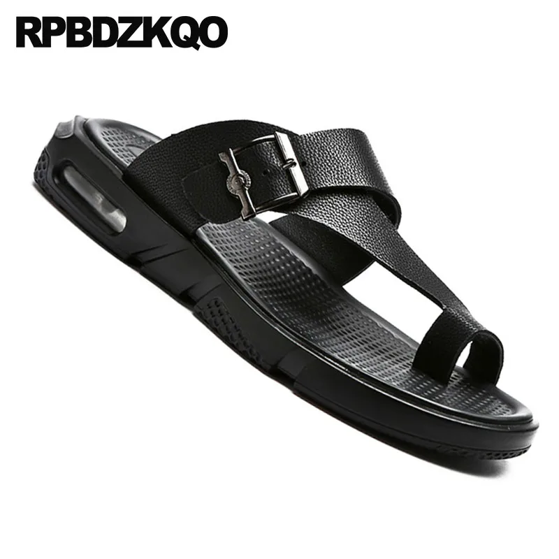 мягкий Мужские сандалии кожаное лето черный на открытом воздухе высокое