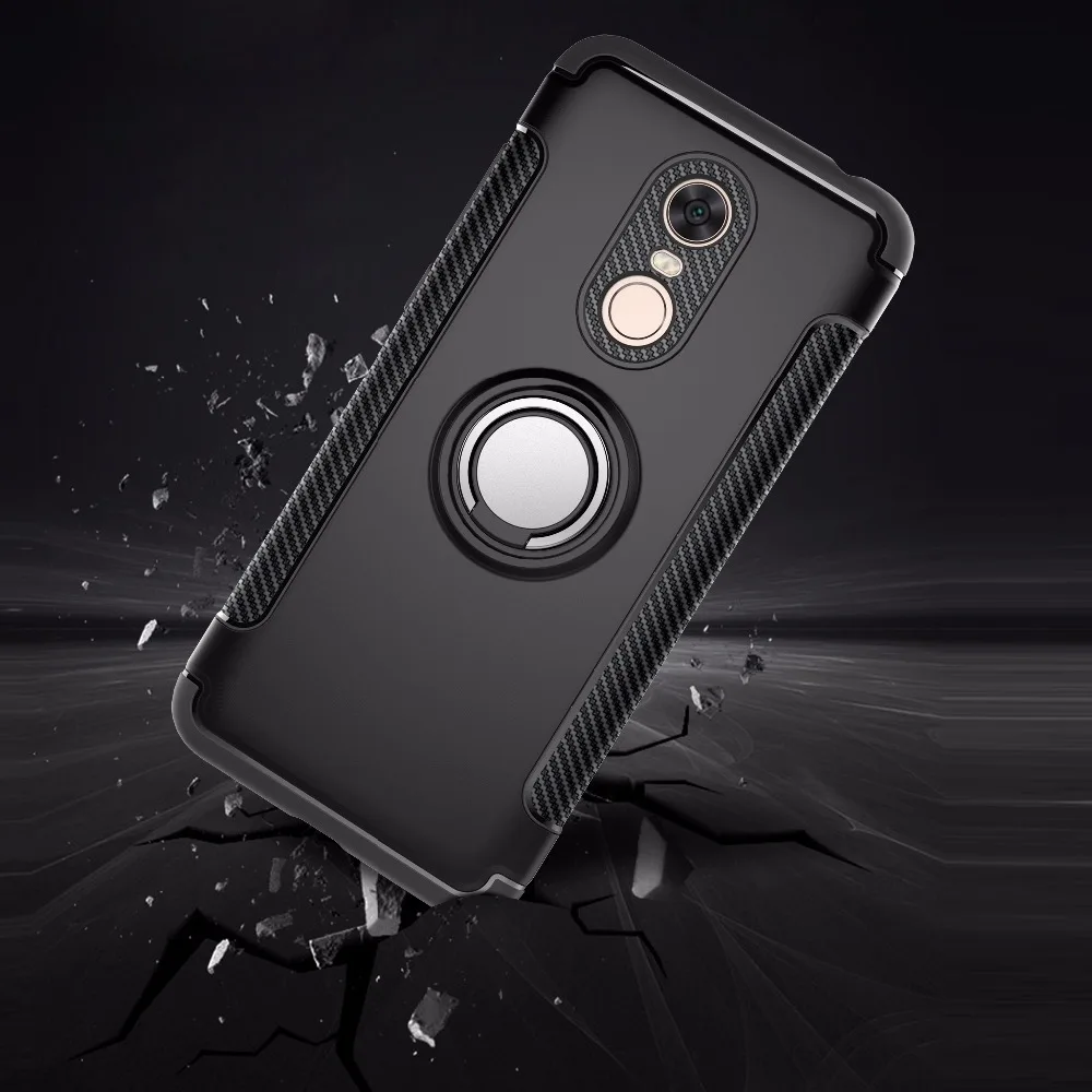 Shockproof Case for RedMi 5 Plus Note 5A 4X 4A Pro Prime XiaoMi MiA1 Mi6 MIX Car Holder Stand Magnetic Bracket Finger Ring Cover | Мобильные
