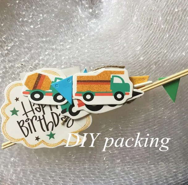 5 компл./лот Бесплатная доставка грузовики дизайн счастливый день рождения