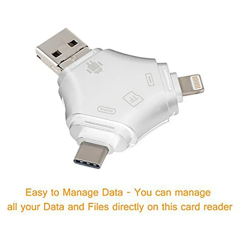 Мини TF кард ридер флэш устройство для чтения карт памяти/TypeC/Micro USB разъем