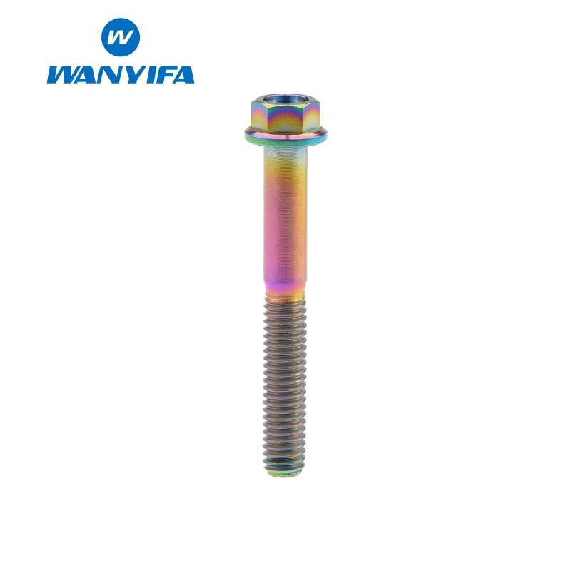 Wanyifa M6x10 15 20 25 30 35, 40 45 50 55 60 65 70 75 80 90 мм с коротким фланцем Головкой Винт С Титановым болтом для велосипедного тормоза Радуга
