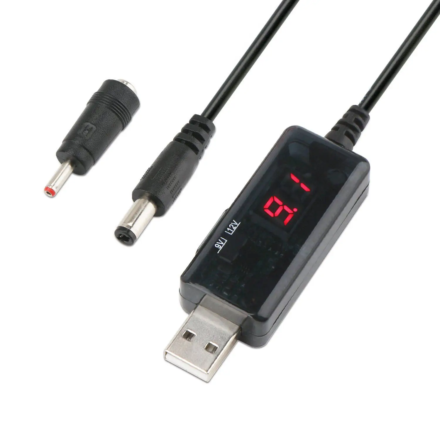 USB Boost кабель 5 в шаг до 9 12 В Регулируемый преобразователь напряжения 1A повышающий