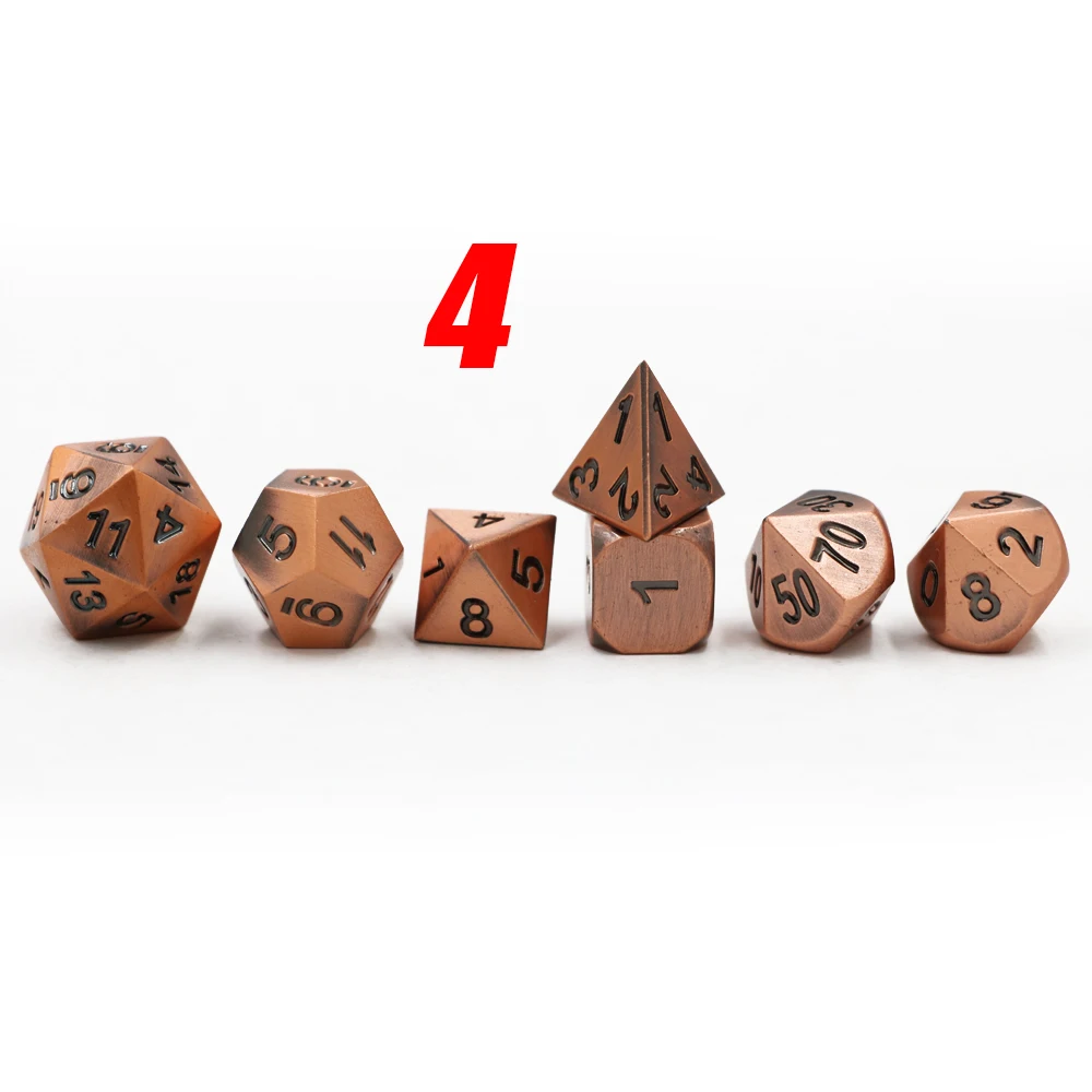 IMDG 7 шт./компл. креативная РПГ игра кости многогранные металлические DND покрытие