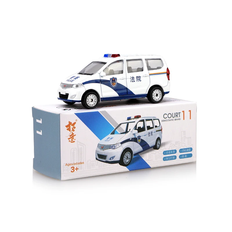 Моделирование 1: 64 Jetta Elan Wuling Hongguang Gold Cup, городское управление, Полицейская машина 01-24 модель автомобиля из сплава