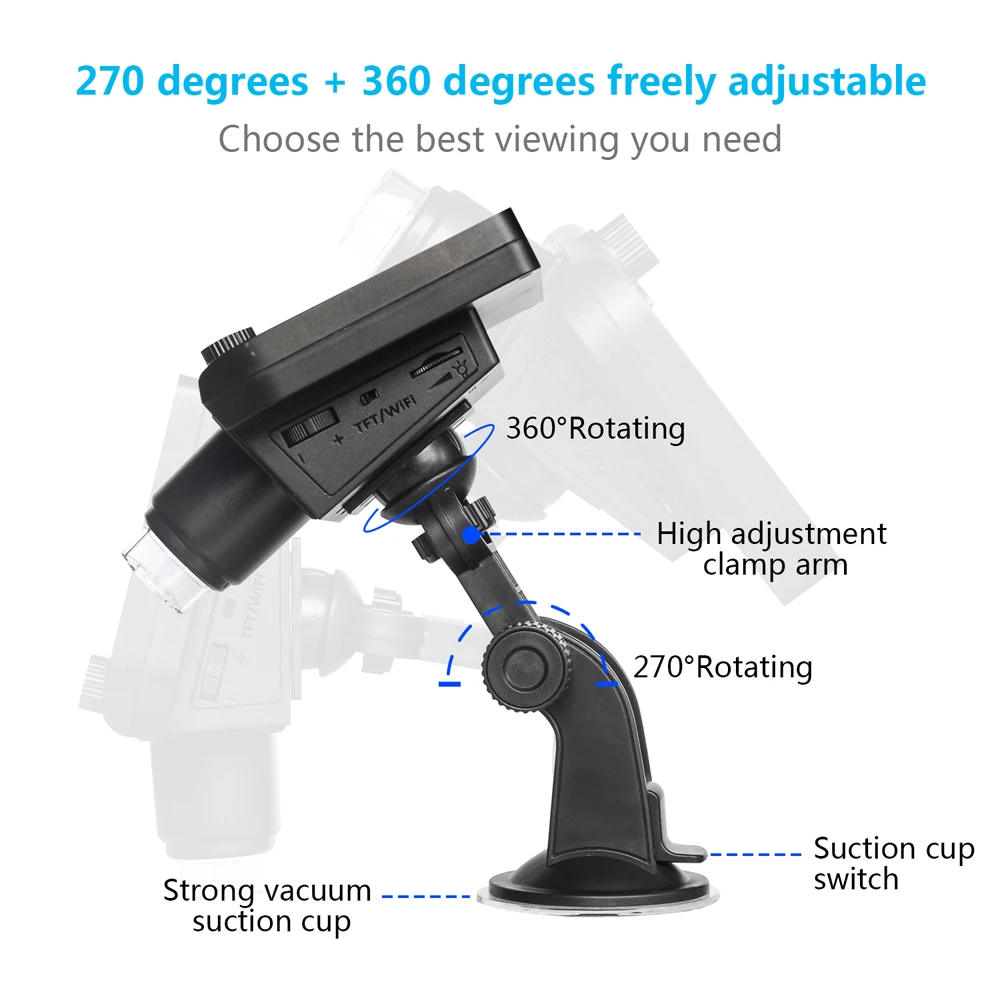 2.0MP 1000X USB цифровой электронный микроскоп 4 3 &quotЖК дисплей Дисплей Беспроводной Wi Fi