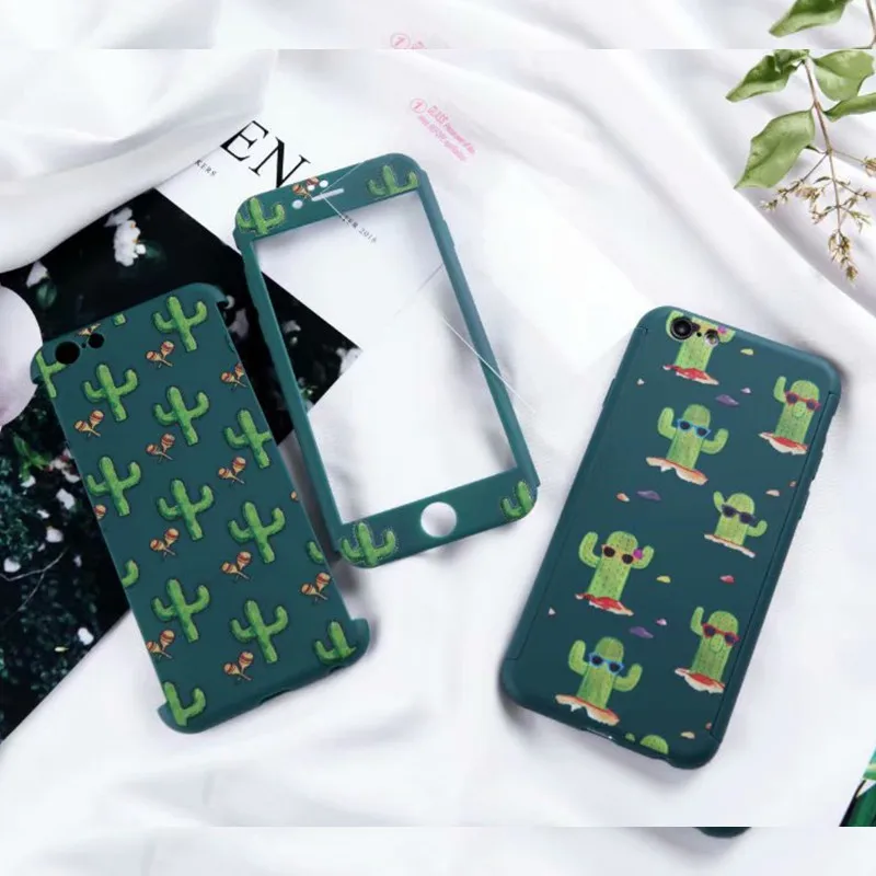 FTAIDKJ 360 градусов Полная защита Жесткий ПК чехол для iPhone 6S 7 8 Plus X XR XS Max милый