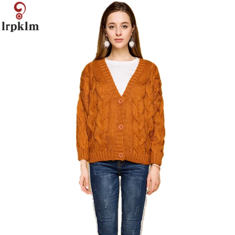 Brands Women's Knit Cardigan Sweater 2018 New Winter Fashion Jacquard Long Sleeve Casual Joker Thin Korean CH274 |