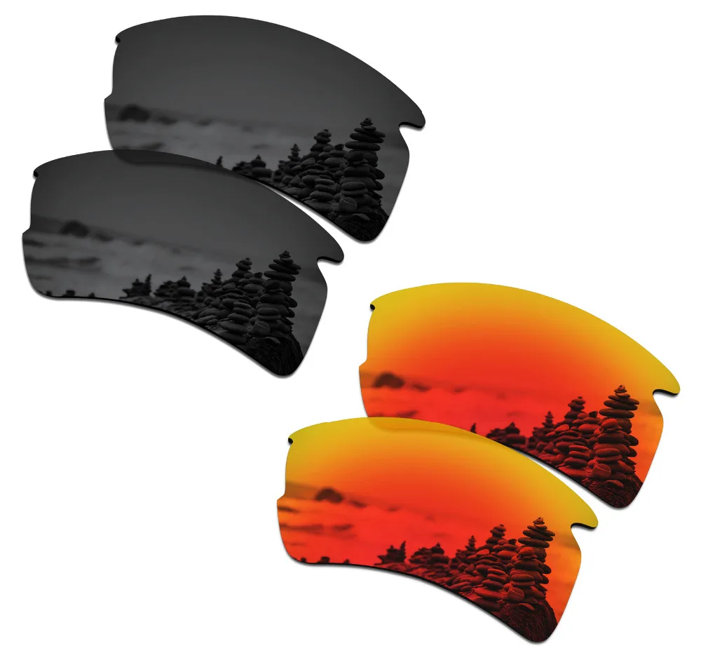 2 пары поляризованных солнцезащитных очков SmartVLT Сменные линзы для Oakley Flak 0 XL Stealth