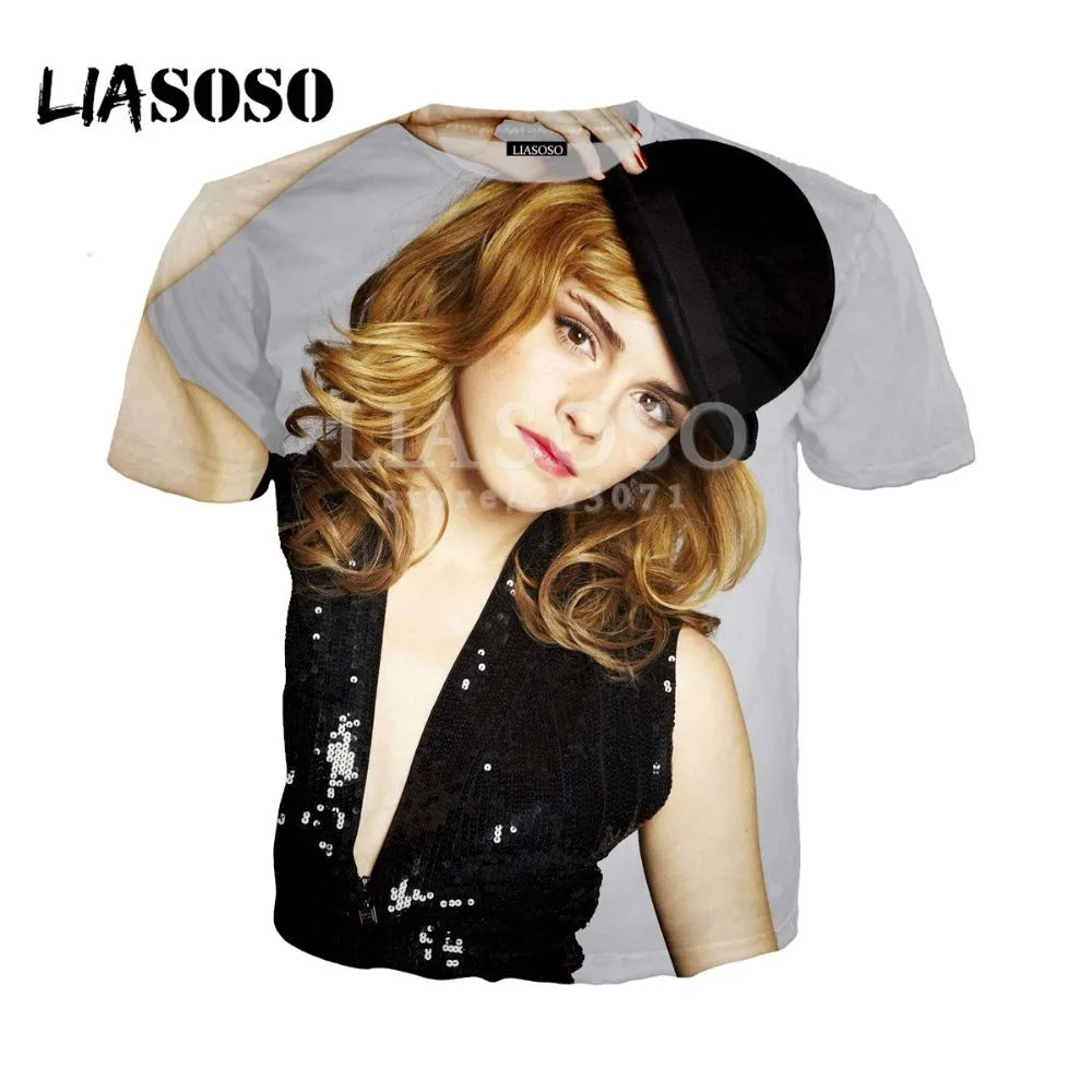 LIASOSO Летний Новый мужской женский модный свитшот 3D принт модель Эмма Уотсон