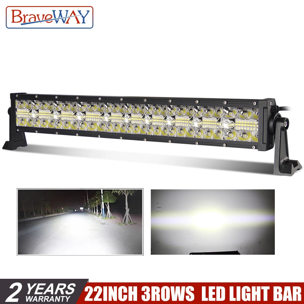 BraveWay 3 ряда светодиодный бар для внедорожного грузовика трактор 4x4 4WD Atv УАЗ лодка