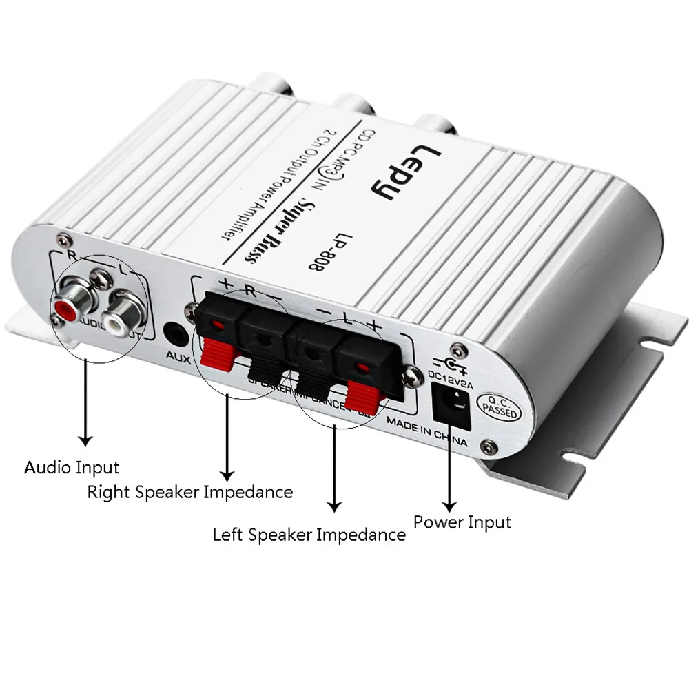 12 В Портативный Мини Проводной HiFi Super Bass Усилитель для Мобильного Телефона MP3 ПК с