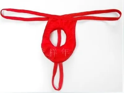 Мужские трусы стринги с открытой промежностью черные карманом для пениса Тонги и