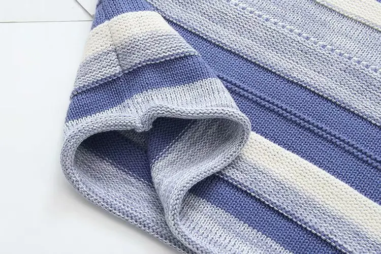 Plus size women Knitted pullover light Violet striped autumn winter ladies sweater wool female 5XL women sweater
