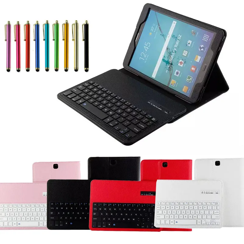 Для Samsung Galaxy Tab S2 9.7 ''T810 t815 Планшеты съемной ABS Bluetooth клавиатура кожаный портфель