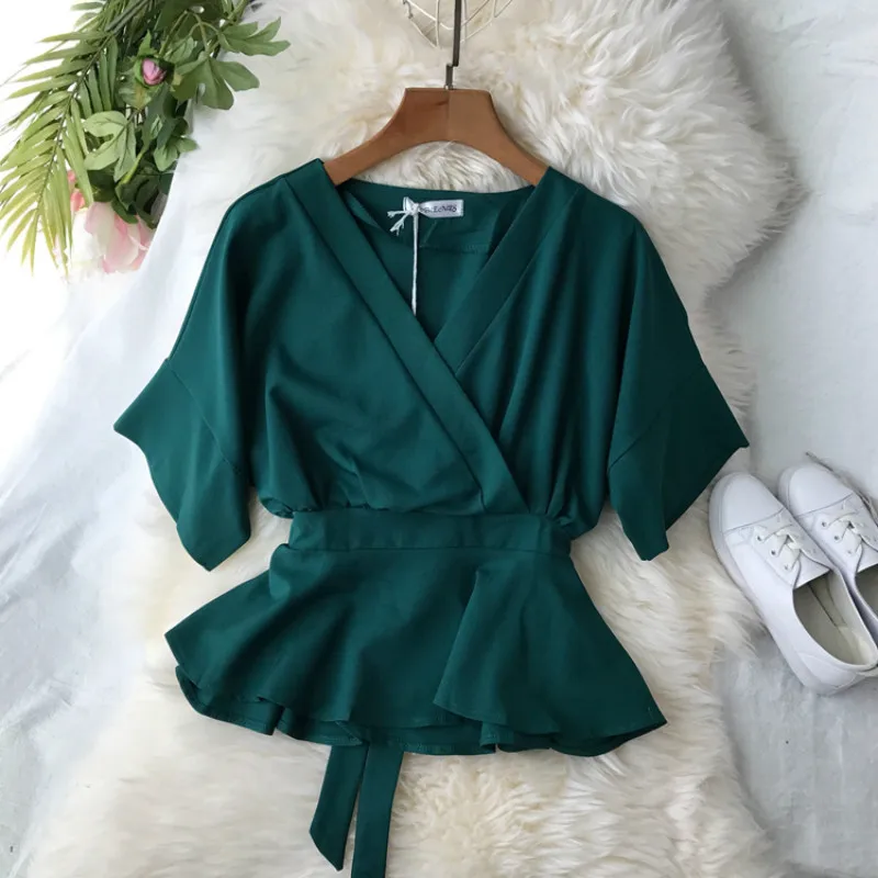 Женская блузка рубашка 2020 корейские винтажные Женские топы и блузки