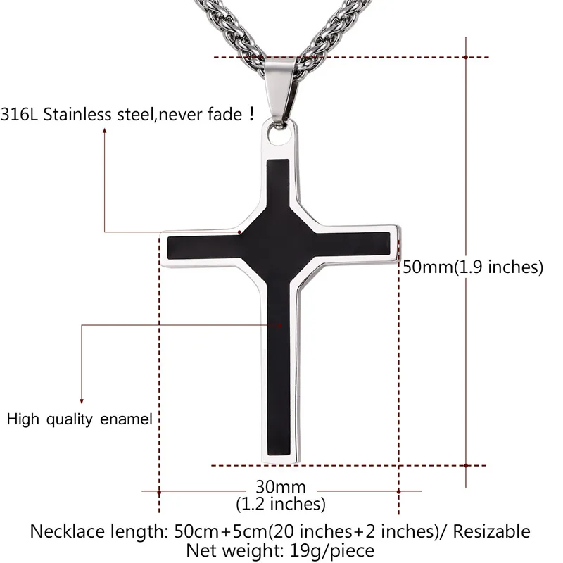 Ожерелья и подвески Collare Cross из нержавеющей стали с эмалью ожерелье Подвеска для