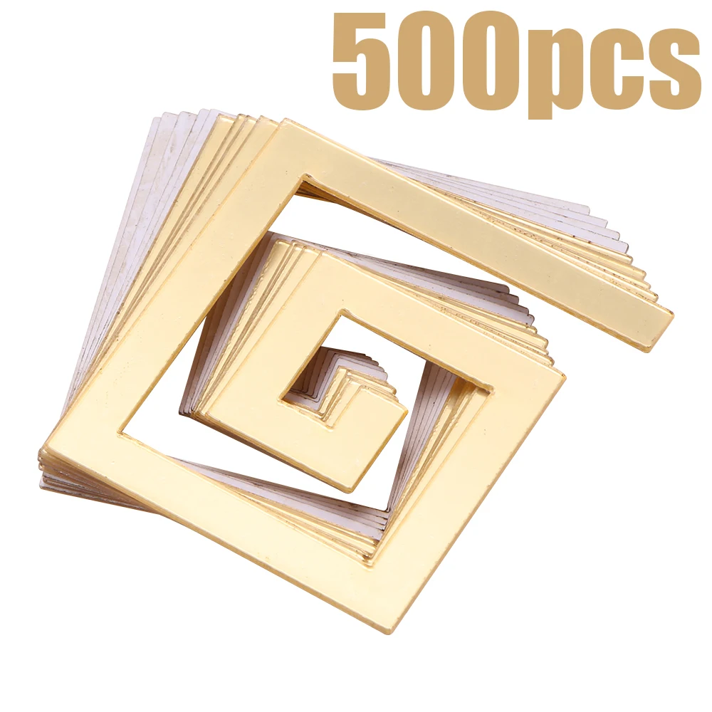 50/100/200/500 шт здания границы акриловое зеркало Стикеры Wall Art дома для художественного оформления ногтей, ручная работа, зеркальные настенные Стикеры s домашний декор 48*48 мм