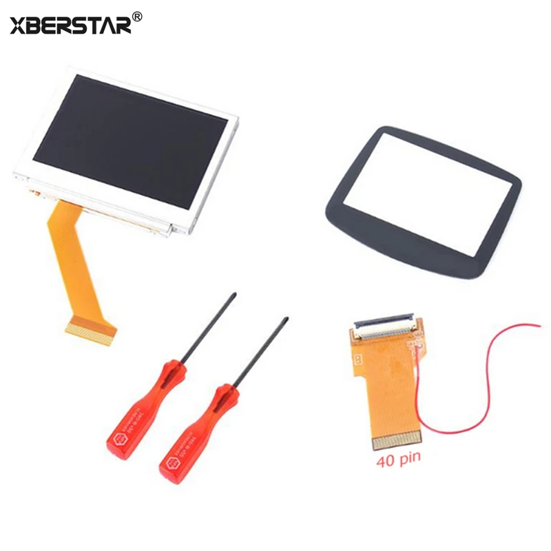 Сменный 32pin 40pin ЖК экран для нового GBA комплект с подсветкой кабель адаптер SP AGS 101