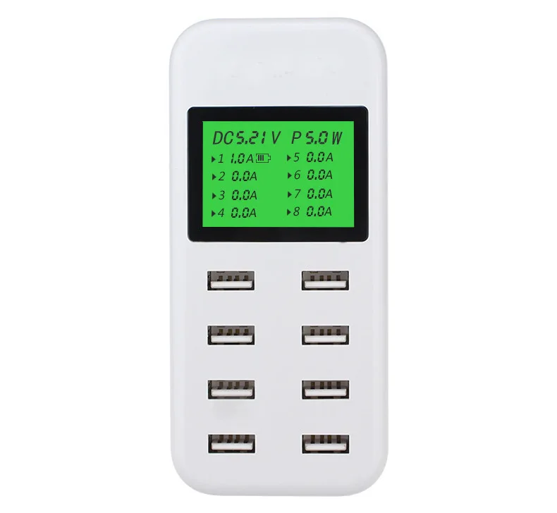 Smart USB Charger 40W with LCD Display 8 Power Ports for Mobile Phone and Tablets | Мобильные телефоны и аксессуары