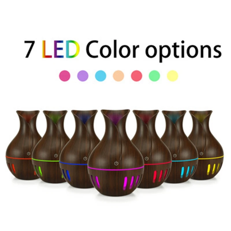 Эфирный увлажнитель арома-масла диффузор с древесным зерном ультразвуковой