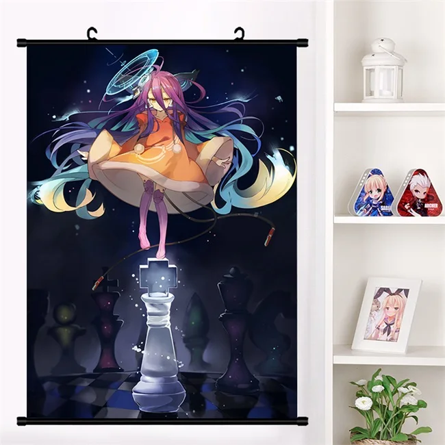 W Японское аниме No Game No Life Sora shero Shuvi Dola настенный свиток Фреска плакат Настенные подвесные плакаты коллекция домашнего декора искусство - Цвет: W