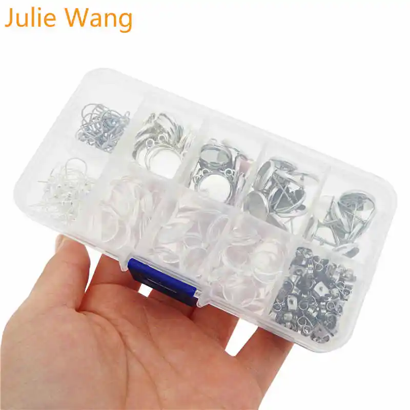 Julie Wang 180 шт./кор. стальная основа для кабошонов с 12 мм стеклянными