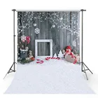 Фотографический фон Рождество Снеговик серая деревянная стена снежинка фон для фотосъемки новая фотобудка виниловая фотография