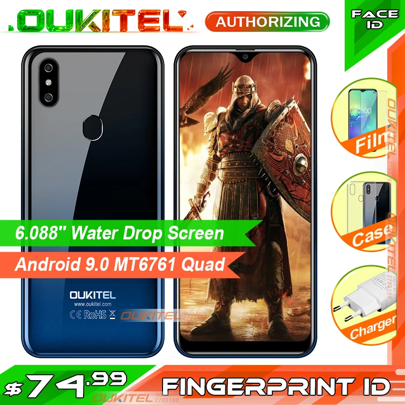 Смартфон OUKITEL C15 Pro мобильный телефон с экраном Waterdrop 6 088 дюйма MT6761 2 Гб + 16 Гб/3 ГБ 32