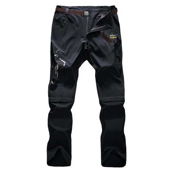 dark gray LOMAIYI S-6XL, эластичные мужские летние брюки, мужские Ультра тонкие съемные брюки, мужские брюки карго, мужские брюки хаки/серый/черный AM051 - Цвет: dark gray