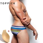 Мужские пляжные шорты Toppick, однотонные шорты в полоску, летние, 2018