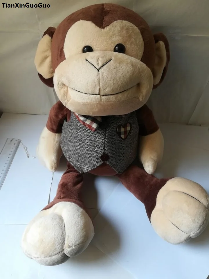 

large 55cm cartoon gentle monkey plush toy brown monkey soft doll throw pillow toy Christmas gift h2300