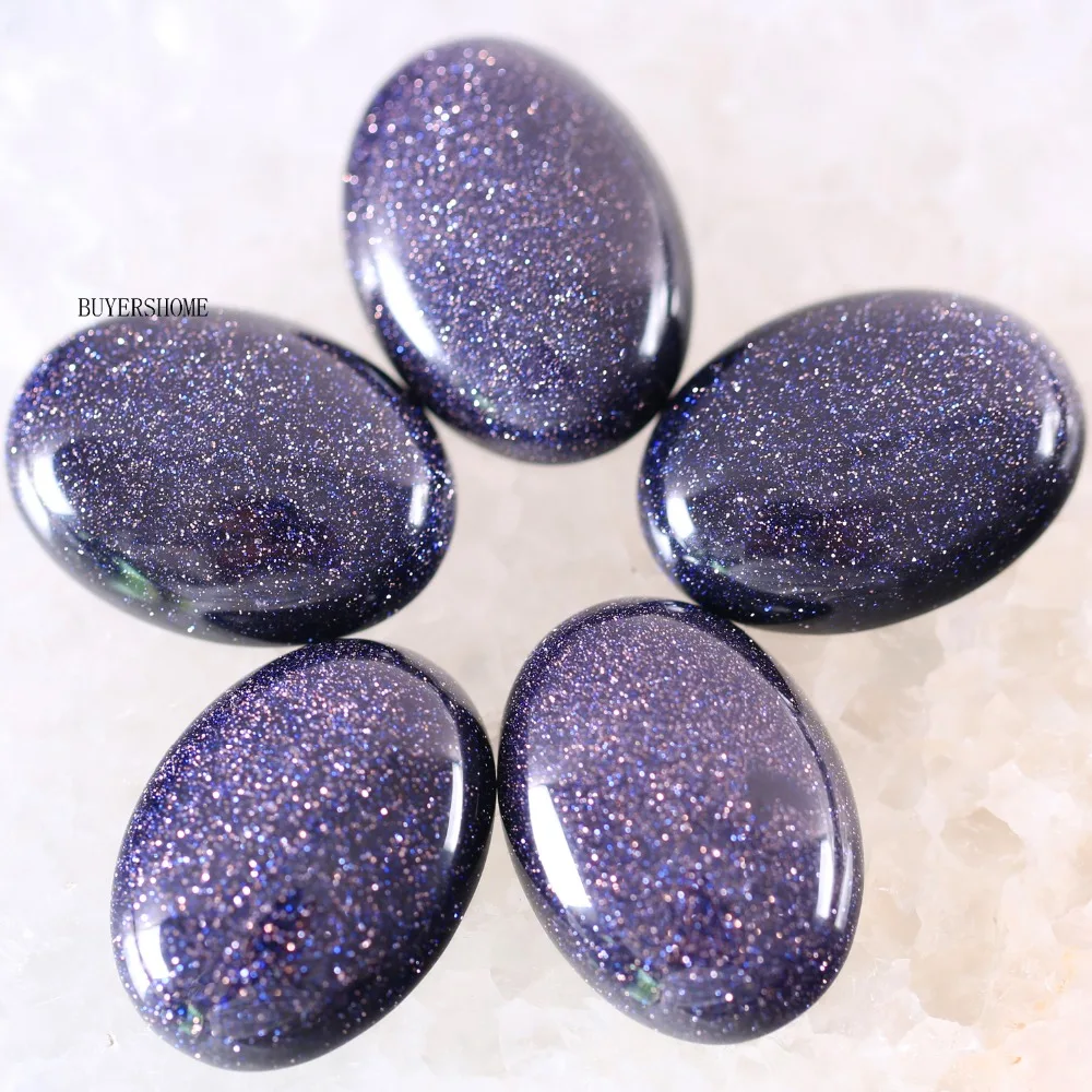 For Jewelry Making Necklace Pendant Bracelet Earrings 22x30MM Oval Natural Stone Bead Blue Sandstone CAB Cabochon 2Pcs K507 | Украшения и