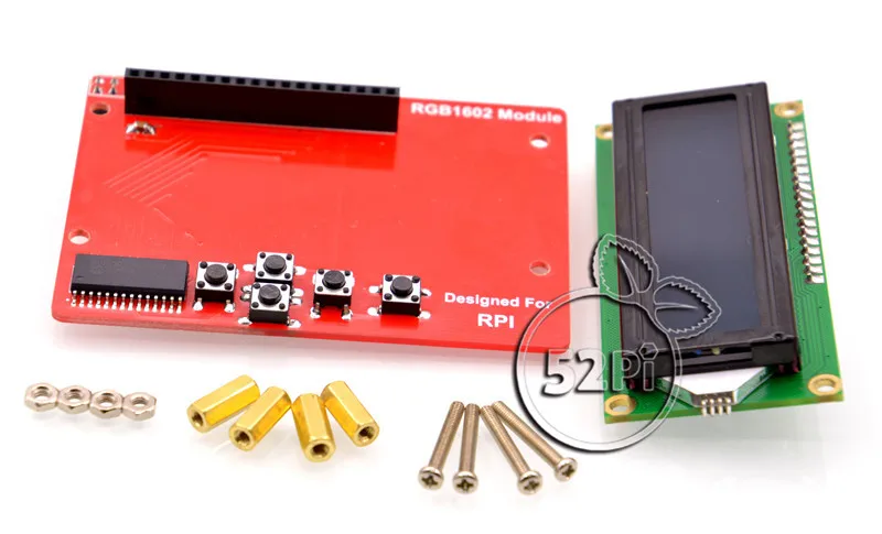 52Pi Новый Raspberry Pi RGB 1602 16x2 ЖК-дисплей клавиатура Щит Дисплей модуль с I2C |
