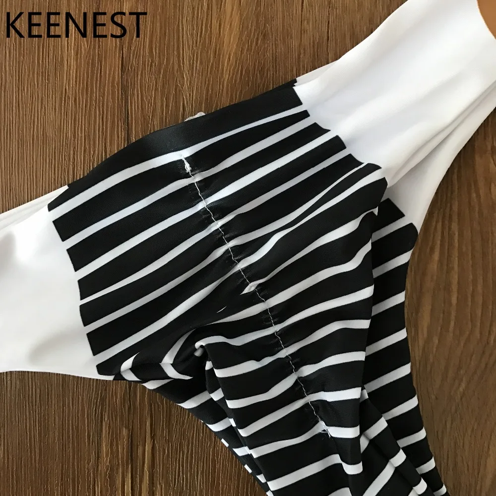 Комплект бикини KEENEST женский в полоску купальный костюм пляжная одежда с