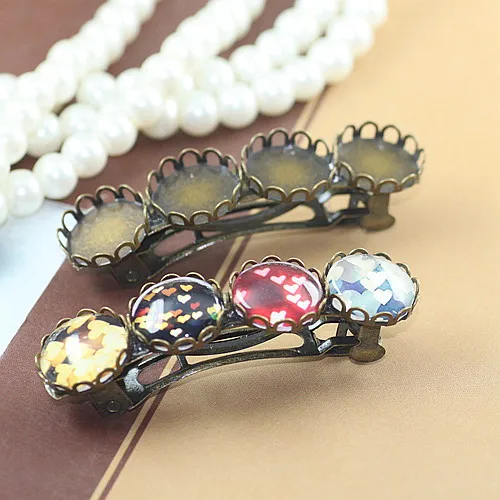 Внутренняя часть: 4*12 мм кабошоны из меди с античной бронзой/золотом/серебром