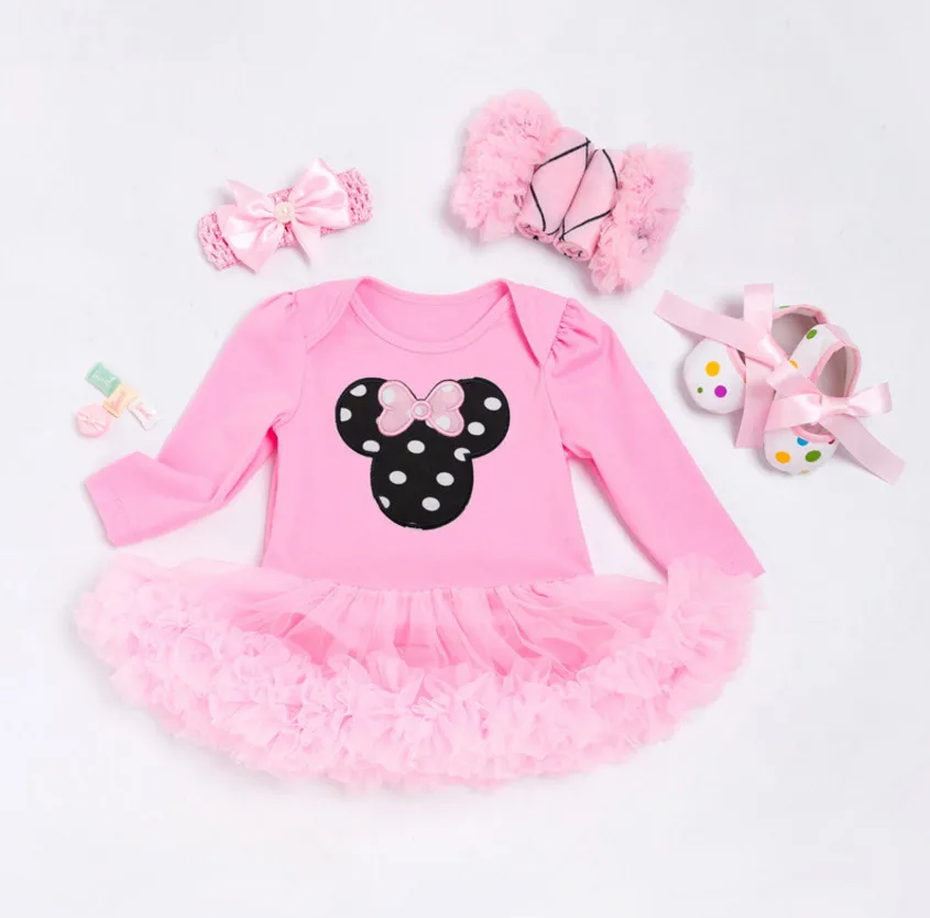 Детский комплект для дня рождения с длинными рукавами; Roupas Infantis Bebes; детская одежда; комбинезон; кружевное платье-пачка; комплекты праздничной одежды для новорожденных девочек