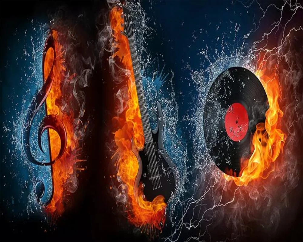 3d обои для гостиной спальни музыкальный инструмент kvt бар индивидуальная