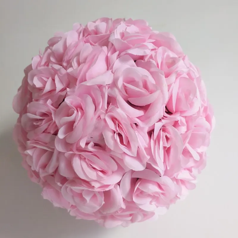 light pink 1" 40 см большие размеры целующиеся шары искусственное шифрование розовый Шелковый цветок шар орнамент для свадебного фестиваля украшения праздника - Цвет: light pink